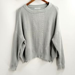 KBF Japan Gray Cotton Cropped Sweater